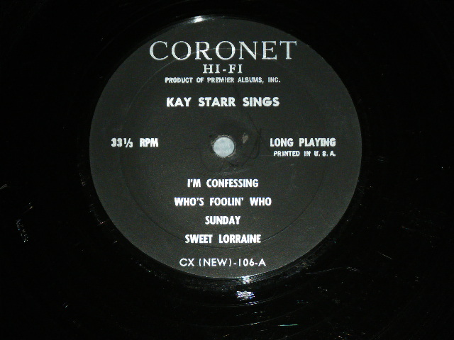 画像: KAY STARR - SINGS!  /  Early 1960's US ORIGINAL MONO Used LP 