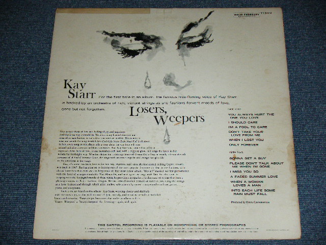 画像: KAY STARR - LOVERS, WEEPERS ( Ex+,Ex/Ex+ ) / 1960 US ORIGINAL 1st Press "Capitol" Logo on LEFT Side Label  LABEL MONO Used LP