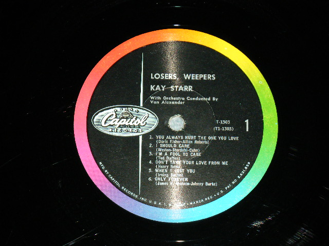 画像: KAY STARR - LOVERS, WEEPERS ( Ex+,Ex/Ex+ ) / 1960 US ORIGINAL 1st Press "Capitol" Logo on LEFT Side Label  LABEL MONO Used LP