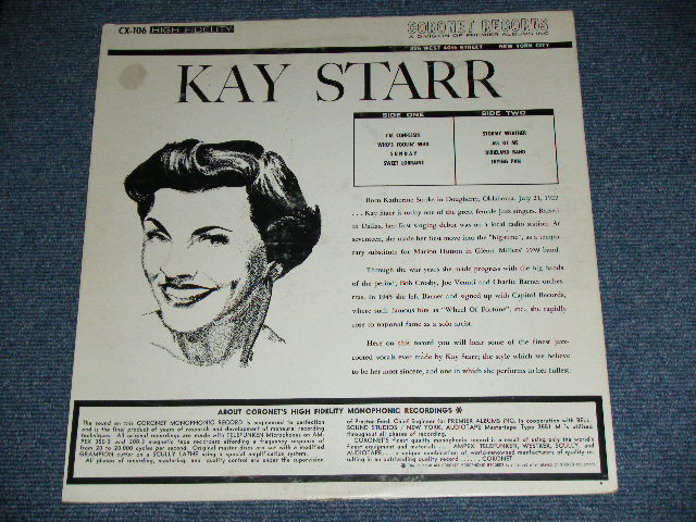 画像: KAY STARR - SINGS!  /  Early 1960's US ORIGINAL MONO Used LP 