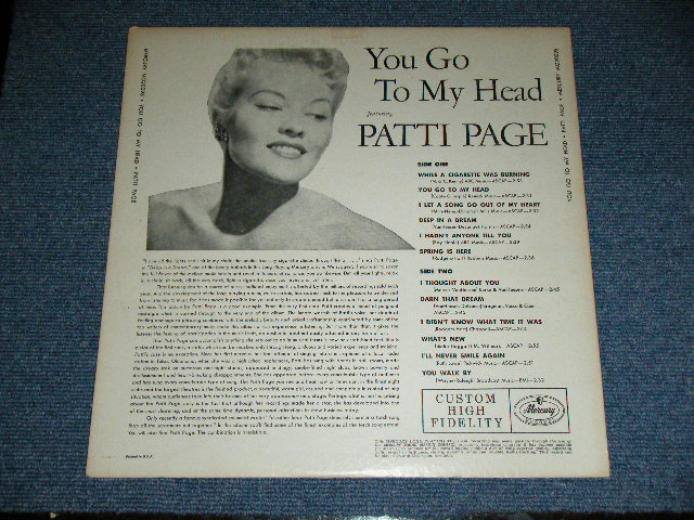 画像: PATTI  PAGE - YOU GO TO MY HEAD (Ex++/Ex+ ) / 1955 US ORIGINAL MONO Used LP 