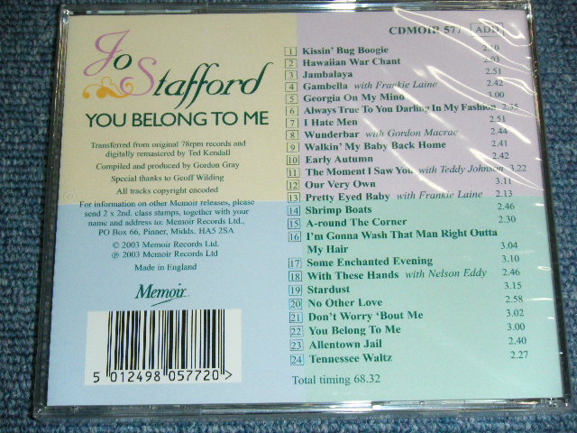 画像: JO STAFFORD - YOU BELONG TO ME / 2003 UK ENGLANDBrand New SEALED CD 