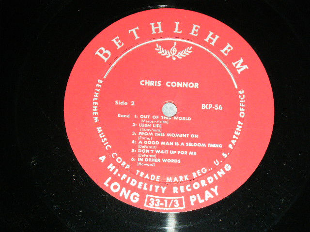 画像: CHRIS CONNOR - CHRIS / 1957 US AMERICA ORIGINAL Maroon Color and 1st Press Design Label MONO Used LP 