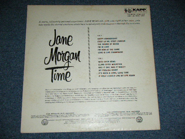 画像: JANE MORGAN - JANE MORGAN TIME / 1959  US AMERICA ORIGINAL Used LP 
