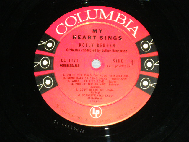 画像: POLLY BERGEN - MY HEART SINGS  ( Ex++/Ex+ ) / 1959 US ORIGINAL 6 EYE'S LABEL MONO  LP 