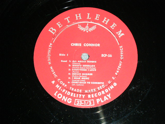 画像: CHRIS CONNOR - CHRIS / 1957 US AMERICA ORIGINAL Maroon Color and 1st Press Design Label MONO Used LP 