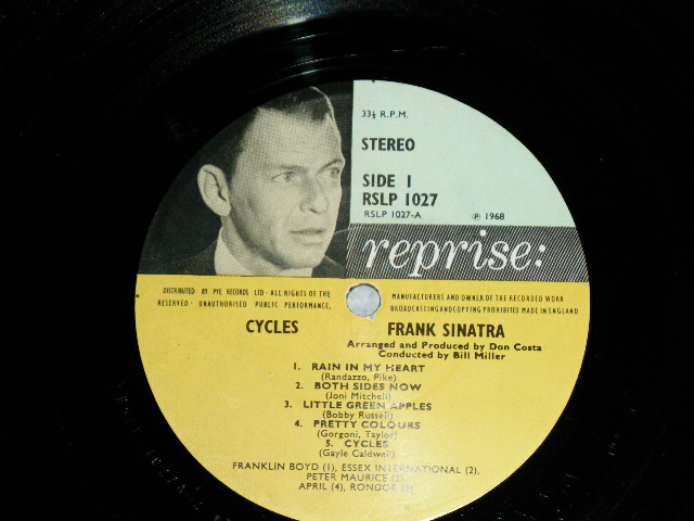 画像: FRANK SINATRA -  CYCLES / 1968 UK ENGLAND ORIGINAL "CUSTOM LABEL Design" STEREO Used  LP 