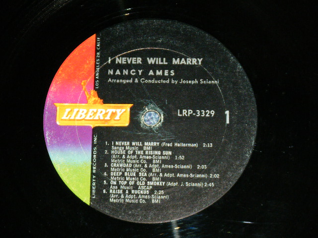 画像: NANCY AMES - I NEVER WILL MARRY ( Ex/Ex ) / 1964 US ORIGINAL MONO Used  LP