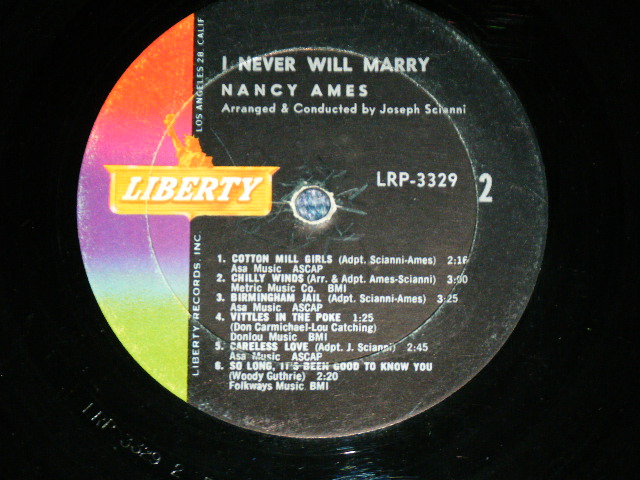 画像: NANCY AMES - I NEVER WILL MARRY ( Ex/Ex ) / 1964 US ORIGINAL MONO Used  LP