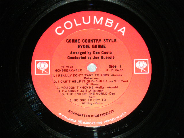 画像: EYDIE GORME - GORME COUNTRY STYLE ( Ex/ Ex++ ) / 1964 US ORIGINAL"2 EYES Label "  MONO Used LP