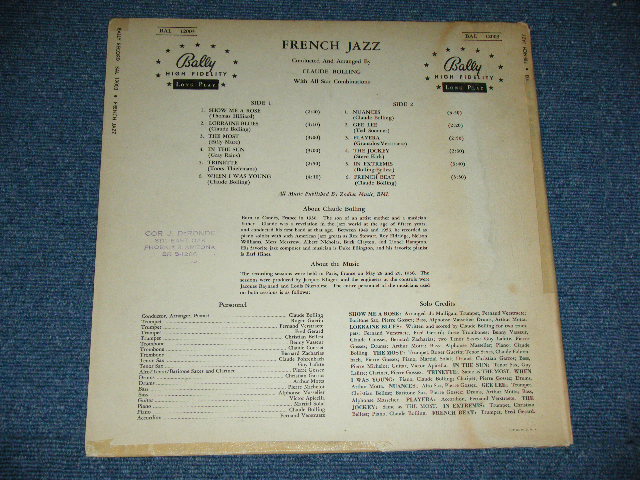画像: CLAUDE BOLLING - FRENCH JAZZ ( DIXIE LAND STYLE FRENCH JAZZ )  / 1956 US AMERICA ORIGINAL Used LP  