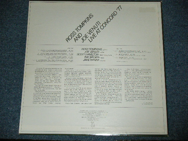 画像: ROSS TOMPKINS-JOE VENUTI -  LIVE AT THE 1977 CONCORD SUMMER FESTIVAL  / 1978 US AMERICA ORIGINAL Used LP  