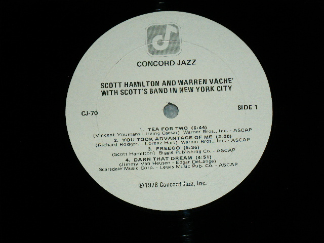 画像: SCOTT HAMILTON and WARREN VACHE - WITH SCOTT'S BAND IN NEW YORK CITY  / 1978 US AMERICA ORIGINAL Used LP  