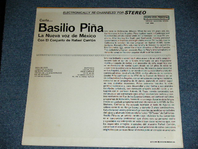 画像: BASILIO PINA ( MEXICAN POP SINGER ) - LA NUEVA VOZ DE MEXICO / 1970's US AMERICA ORIGINAL Used LP