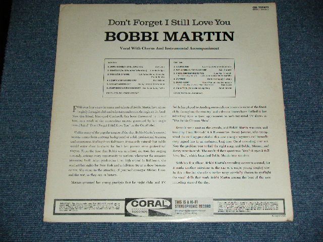 画像: BOBBI MARTIN - DON'T FORGET I STILL LOVE YOU ( Produced by HENRY JEROME ) / 1965 US AMERICA ORIGINAL STEREO Used LP