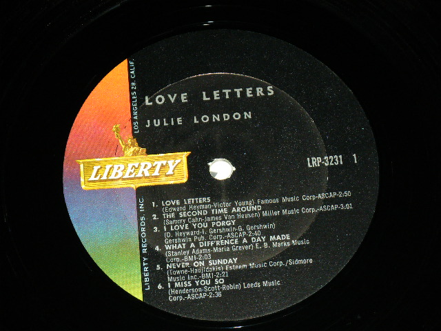 画像: JULIE LONDON - LOVE LETTERS ( Ex+,Ex++/Ex++,Looks:Ex++) /1962 US ORIGINAL MONO LP