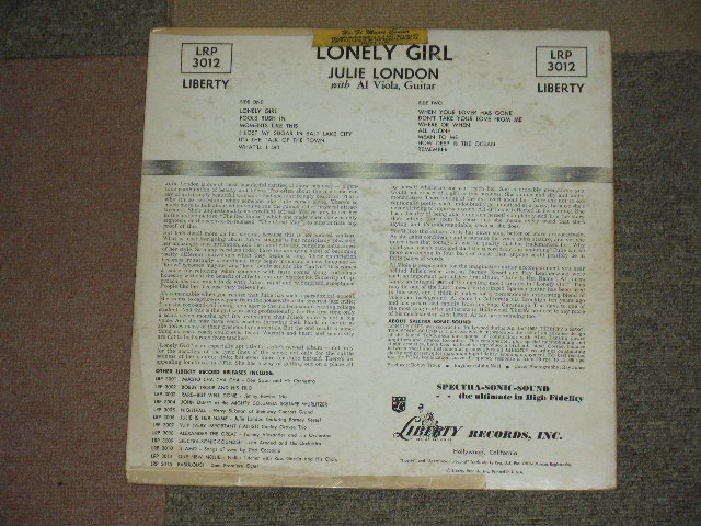 画像: JULIE LONDON - LONELY GIRL ( Ex/Ex- ) / 1956 US ORIGINAL MONO Used  LP 