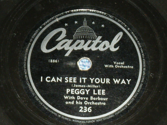 画像: PEGGY LEE - I DON'T KNOW ENOUGH ABOUT YOU  /1950s  US AMERICA ORIGINAL Used  78rpm SP