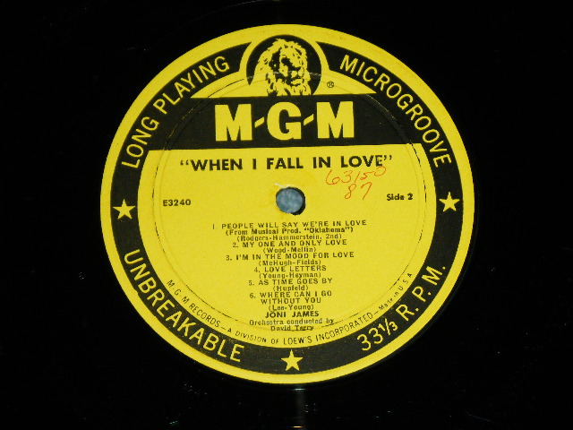 画像: JONI JAMES - WHEN I  FALL IN LOVE  ( Ex++.Ex/Ex+++ ) / 1955 US America ORIGINAL YELLOW LABEL MONO Used  LP