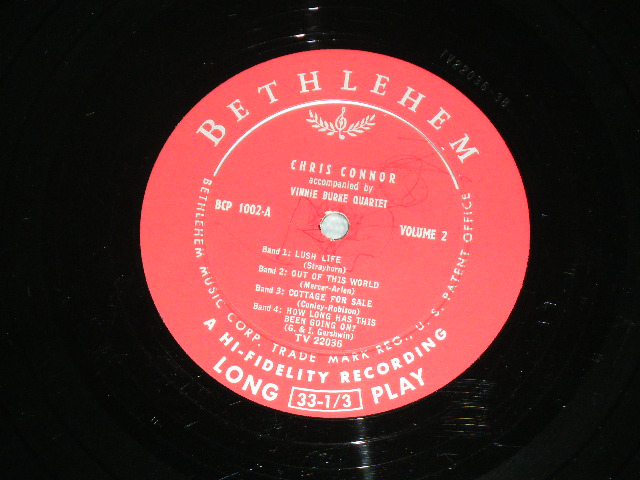 画像: CHRIS CONNOR - SINGS LULLABY FOR LOVERS / 1954 US AMERICA ORIGINAL Maroon Color and 1st Press Design Label MONO Used 10" inch LP 