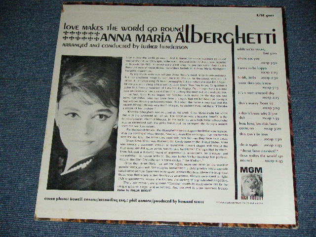 画像: ANNA MARIA ALBERGHETTI - LOVE MAKES THE WORLD GO ROUND  ( Ex/Ex+ Looks: Ex+++ ) / 1962 US ORIGINAL MONO  Used LP