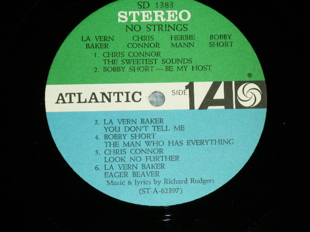 画像: LA VERN BAKER / CHRIS CONNOR / HERBIE MANN / BOBBY SHORT - RICHARD RODGERS' NO STRINGS AN AFTER-THEATRE VERSION / 1962? US AMERICA ORIGINAL STEREO Used LP 
