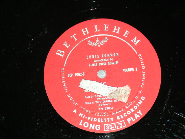 画像: CHRIS CONNOR - SINGS LULLABY FOR LOVERS / 1954 US AMERICA ORIGINAL Maroon Color and 1st Press Design Label MONO Used 10" inch LP 