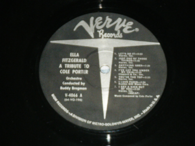 画像: ELLA FITZGERALD - TRIBUTE TO COLE PORTER /  1964 US ORIGINAL "MGM Credit at Bottom Label" MONO Used LP 