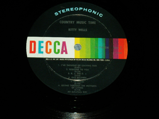 画像: KITTY WELLS - COUNTRY MUSIC TIME ( Ex+/Ex+++ ) / 1964 US AMERICA ORIGINAL STEREO  Used LP  