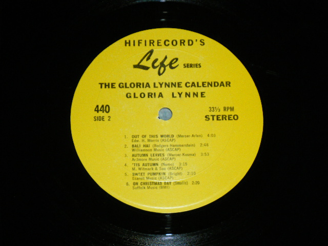 画像: GLORIA LYNNE - THE GLORIA LYNNE CALENDAR  ( Ex+/Ex+++ ) / 1966 US ORIGINAL  STEREO  Used LP