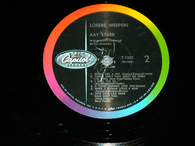 画像: KAY STARR - LOVERS, WEEPERS ( Ex+/Ex++ ) / 1960 US ORIGINAL 1st Press "Capitol" Logo on LEFT Side Label  LABEL MONO Used LP