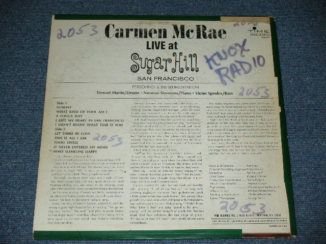 画像: CARMEN McRAE - LIVE ST SUGARHILL SAN FRANCISCO /  1960 US AMERICA ORIGINAL MONO Used LP 