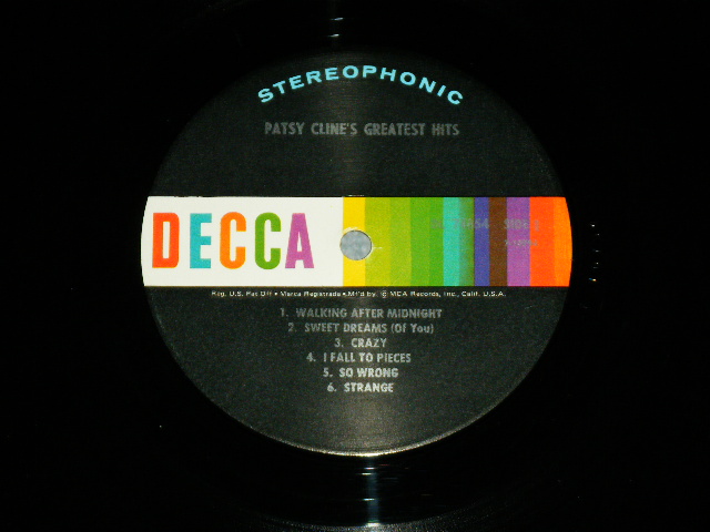 画像: PATSY CLINE - GREATEST HITS   ( Ex/Ex++) / 1967 US AMERICA ORIGINAL STEREO  Used LP  