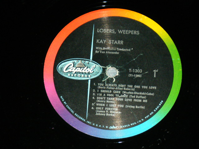 画像: KAY STARR - LOVERS, WEEPERS ( Ex+/Ex++ ) / 1960 US ORIGINAL 1st Press "Capitol" Logo on LEFT Side Label  LABEL MONO Used LP