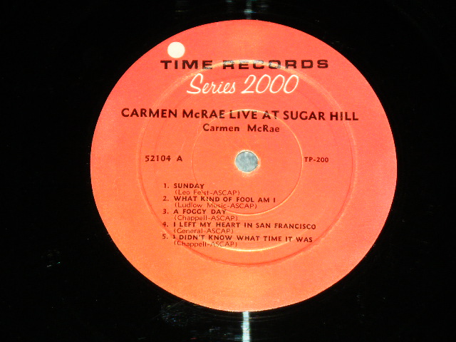 画像: CARMEN McRAE - LIVE ST SUGARHILL SAN FRANCISCO /  1960 US AMERICA ORIGINAL MONO Used LP 