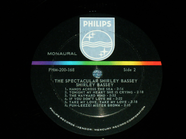 画像: SHIRLEY BASSEY - THE SPECTACULAR ( Ex,Ex+/Ex+++ )  / 1965 US AMERICA ORIGINAL MONO Used LP 