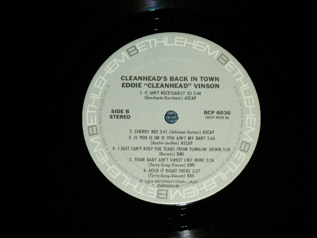 画像: EDDIE "CLEANHEAD" VINSON  - CLEANHEAD BACK IN TOWN /  1978' US AMERICA ORIGINAL PROMO  Used  LP  