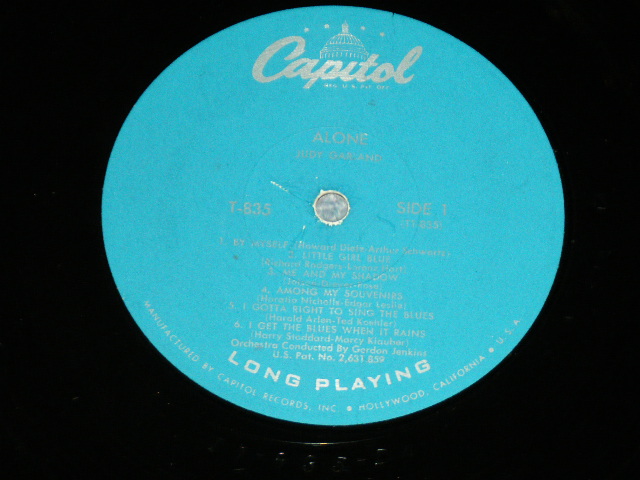 画像: JUDY GARLAND - ALONE  / 1957 US AMERICA  ORIGINAL MONO Used LP  