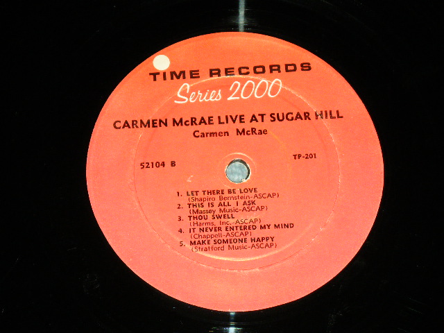 画像: CARMEN McRAE - LIVE ST SUGARHILL SAN FRANCISCO /  1960 US AMERICA ORIGINAL MONO Used LP 