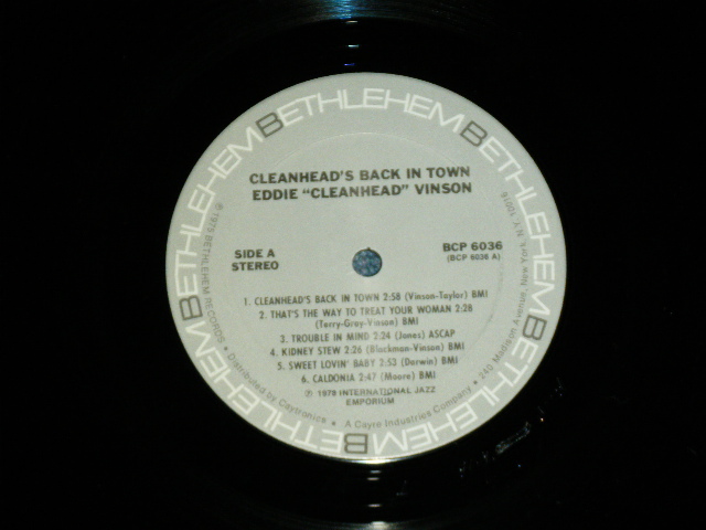 画像: EDDIE "CLEANHEAD" VINSON  - CLEANHEAD BACK IN TOWN /  1978' US AMERICA ORIGINAL PROMO  Used  LP  