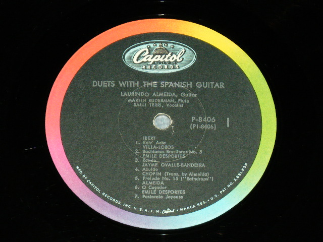 画像: LAURINDO ALMEIDA -  DUETS WITH THE SPANISH GUITAR / 1960's Version US AMERICA 2nd Press "BLACK with RAINBOW Capitol logo on TOP Label" Used  LP