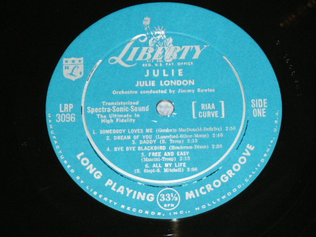画像: JULIE LONDON - JULIE  ( Turquoise color Label Ex+/Ex++ Looks:Ex+) / 1957 MONO 1st PRESS Turquoise Color LABEL Used LP