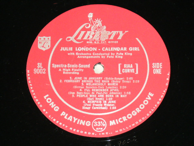 画像: JULIE LONDON - CALENDAR GIRL ( Ex++/Ex+++ ) / 1956 US ORIGINAL MONO MARLOON  LABEL Used LP