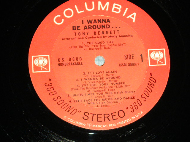 画像: TONY BENNETT トニー・ベネット - I WANNA BE AROUND ( Ex+/Ex+++ )   / 1963 US ORIGINAL "360 SOUND Label" STEREO Used LP  