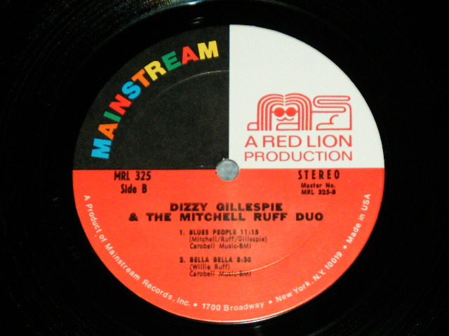 画像: DIZZY GILLESPIE and THE MITCHELL RUFF DUO - IN CONCERT / 1972 US ORIGINAL Used LP  