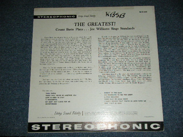 画像: COUNT BASIE JOE WILLIAMS  - THE GREATEST : COUNT BASIE PLAYS JOE WILLIAMS SINGS STANDARD  /  1960 US AMERICA  ORIGINAL 1st Press Label  STEREO Used  LP 