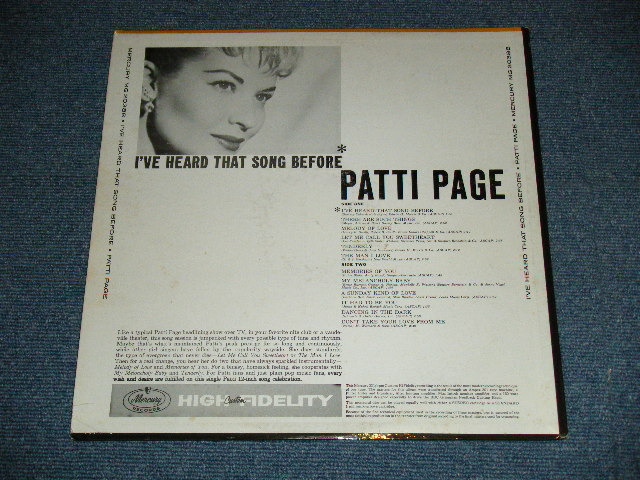 画像: PATTI PAGE   - I'VE HEARD THAT SONG BEFORE ( Ex++,Ex/Ex+ )  / 1959 US AMERICA ORIGINAL MONO Used LP 