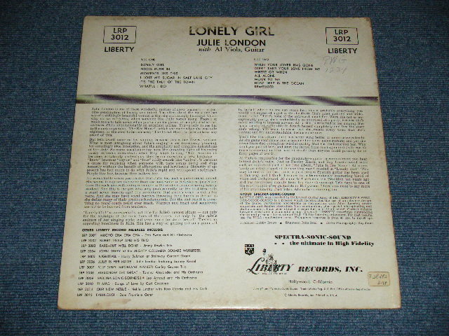 画像: JULIE LONDON - LONELY GIRL (VG+++/Ex- Looks:VG+++ )EDSP) / 1956 US ORIGINAL MONO Used  LP 