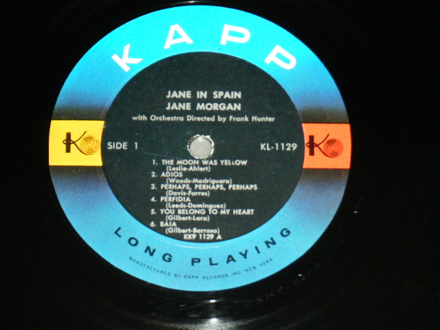 画像: JANE MORGAN - JANE IN APAIN ( Ex-/MINT- ) / 1959  US AMERICA ORIGINAL MONO Used LP 