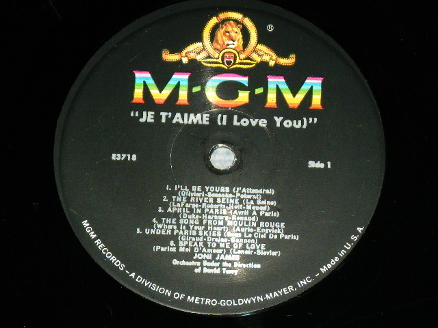 画像: JONI JAMES - JE T'AIME (I LOVE YOU) (Ex+/Ex+++ WOFC, EDSP) / 1960 Version US ORIGINAL 2nd Press BLACK LABEL STEREO Used LP